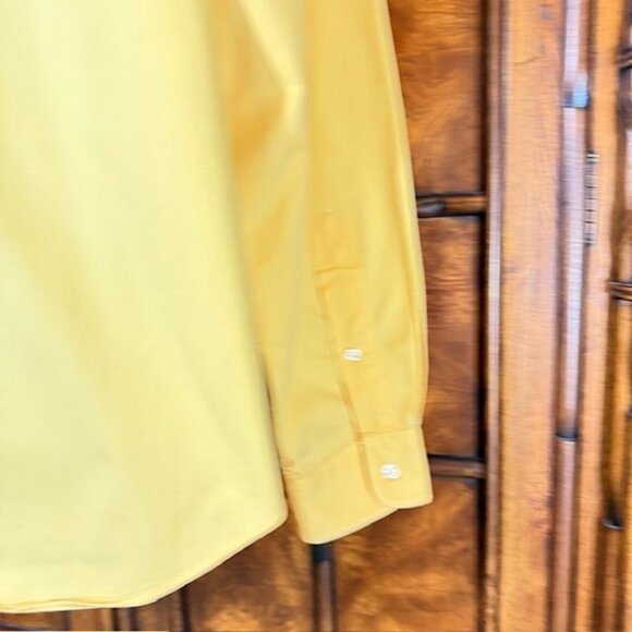 Ralph Lauren Polo Yellow Blue Pony Classic Fit 100% Cotton Button Down Shirt - Picture 6 of 9